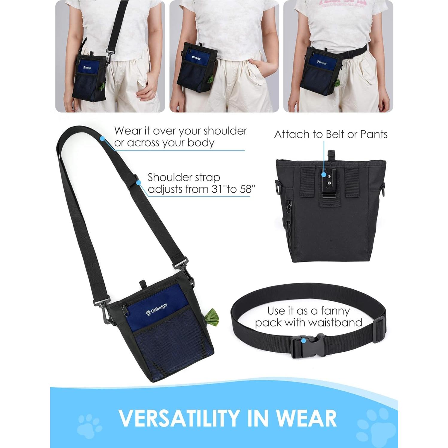 Bolsa de Golosinas para Perros Gobeigo Azul Marino 4 Tazas