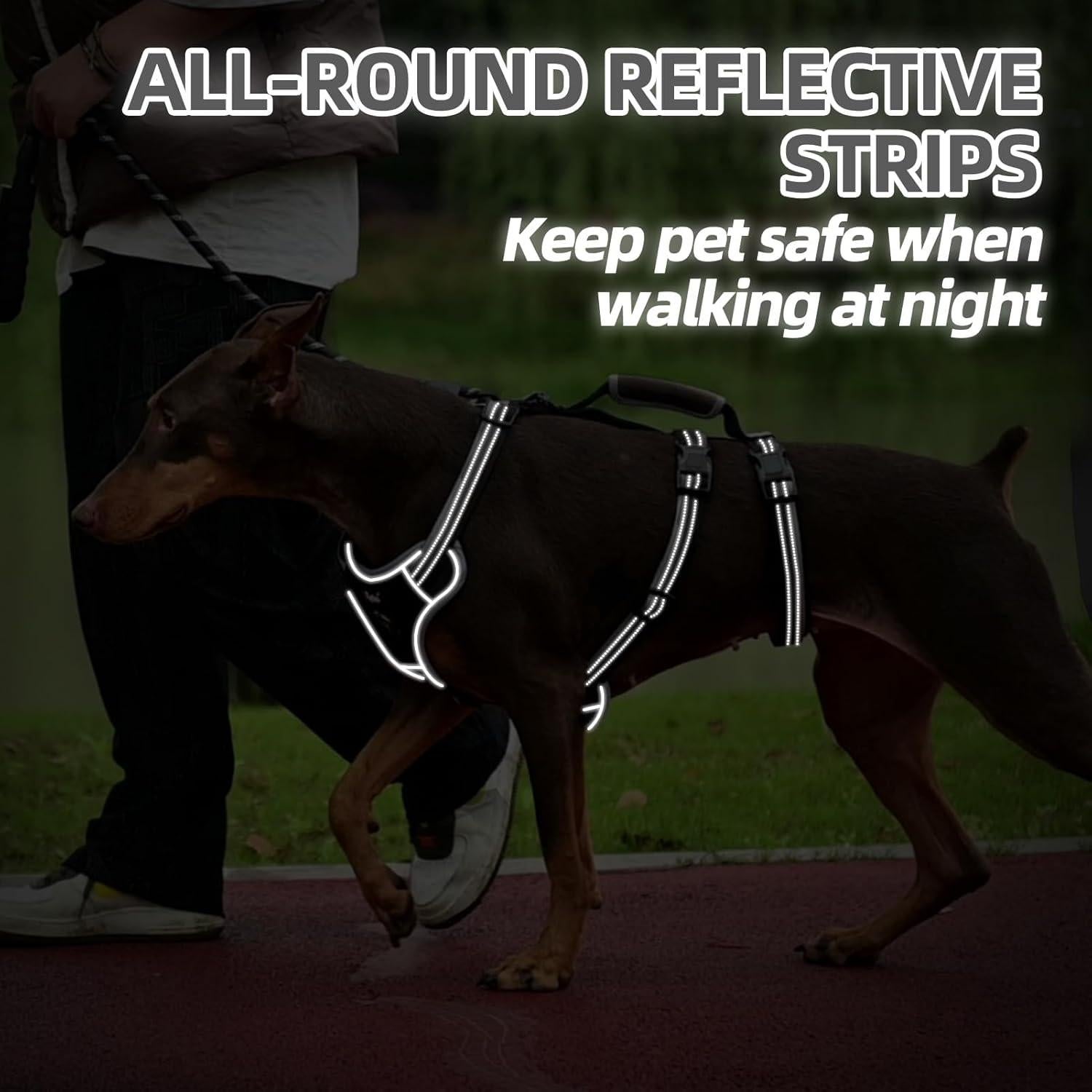 Arnés para Perros PUPTECK Grande Negro A Prueba de Escape