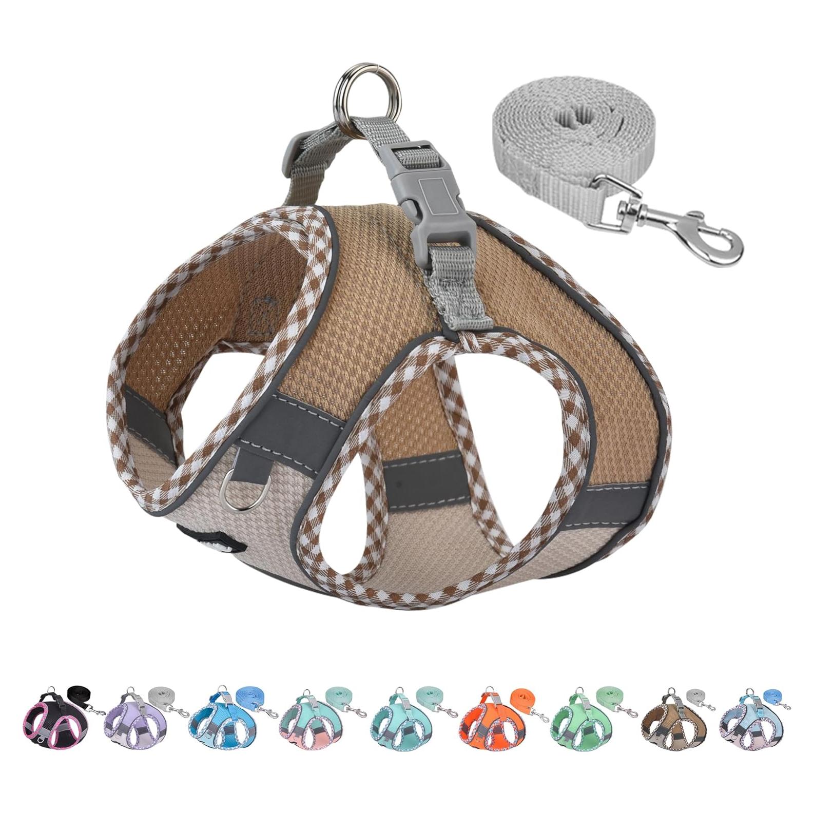 Arnés para Perros Pequeños AIITLE XS Marrón-Beige Transpirable