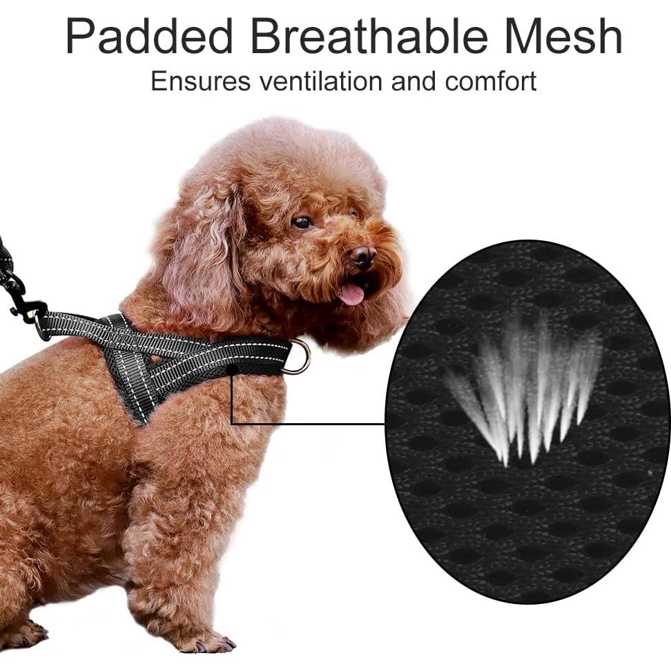 Arnés para Perros Plutus Pet Ajustable Malla Transpirable M Negro