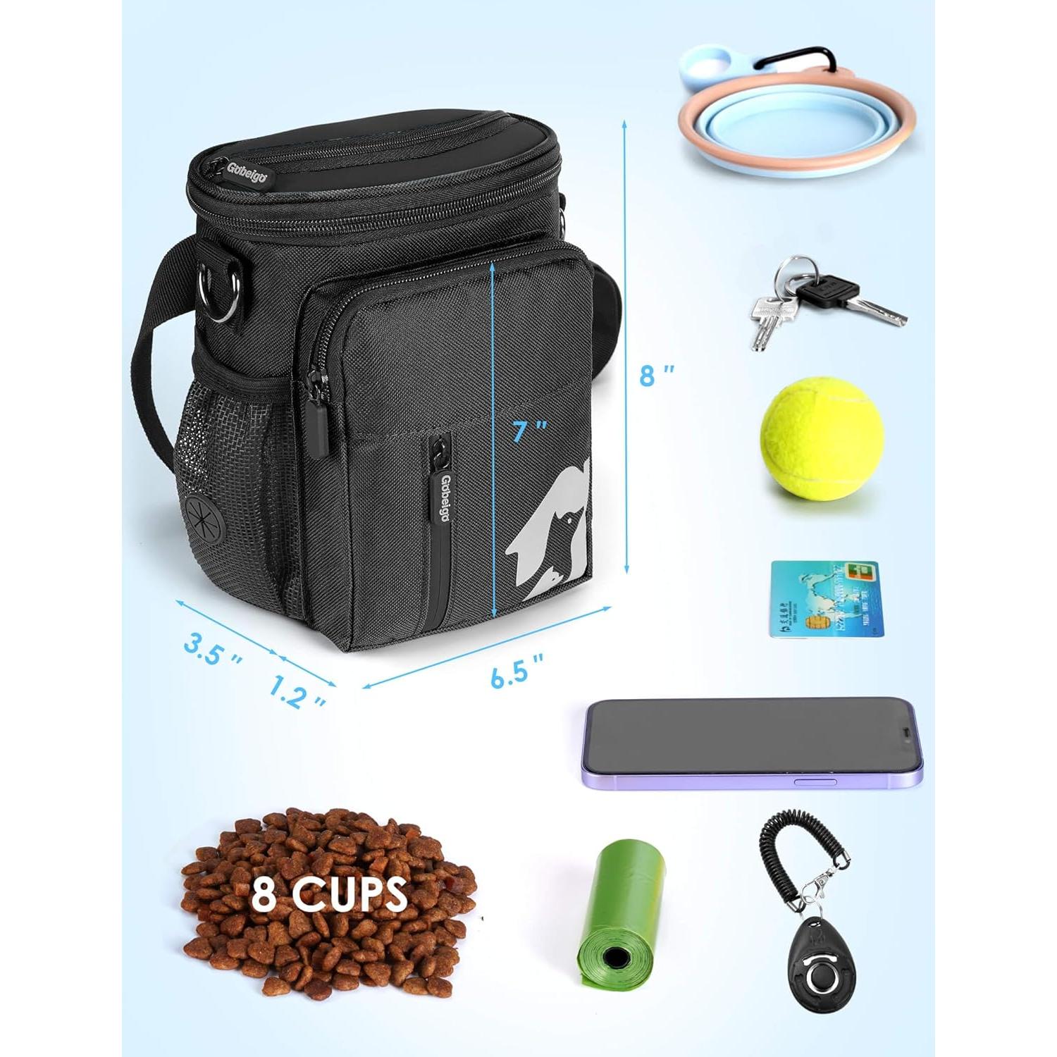 Bolsa de Golosinas para Perros Gobeigo 8 Tazas Negro
