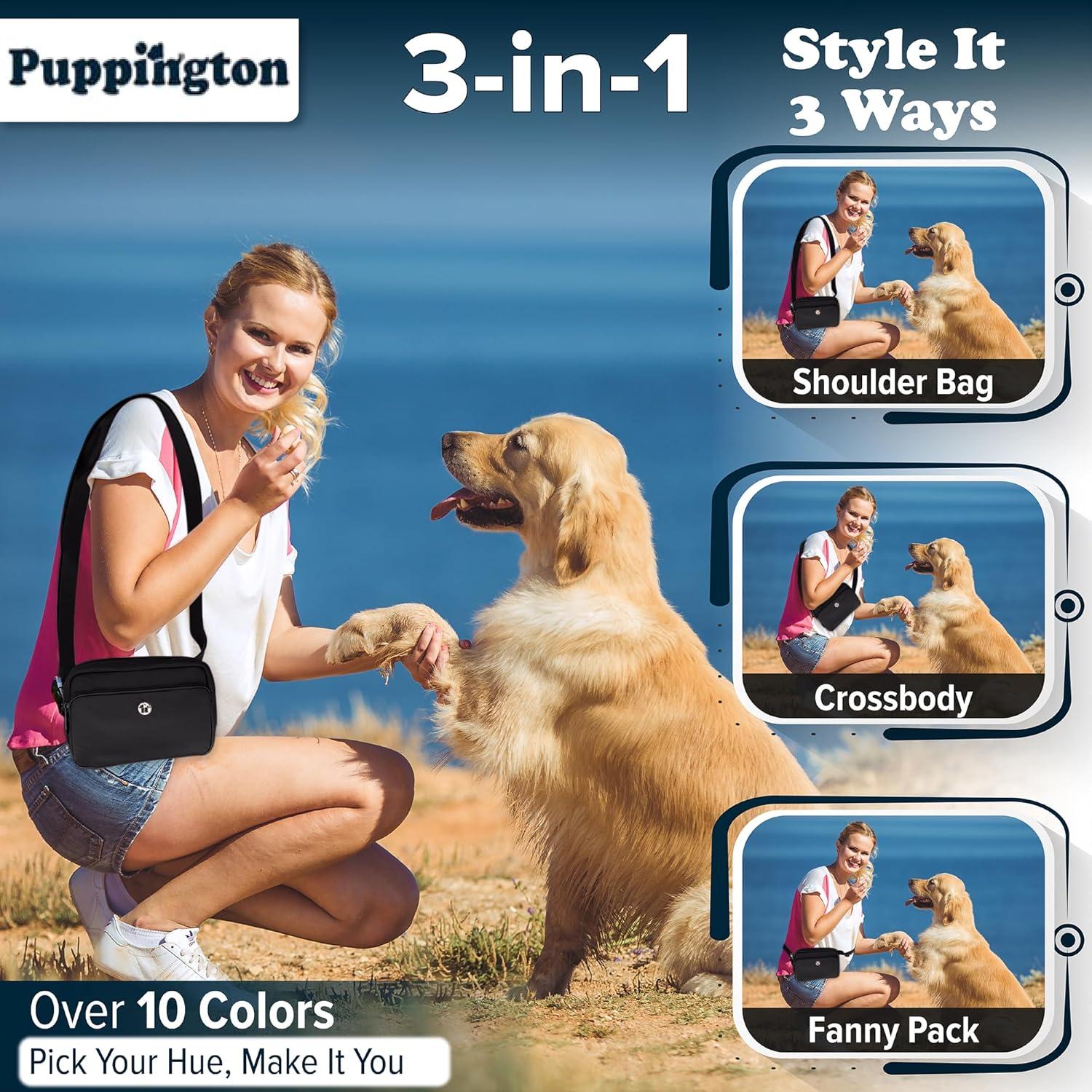 Bolsa de Paseo para Perros Puppington 3 en 1 Negro Onyx