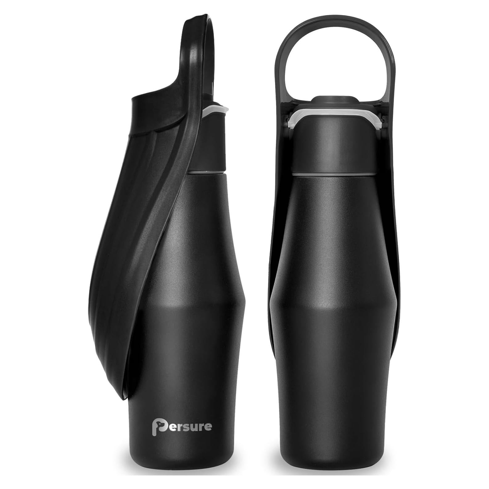 Botella de Agua para Perros Persure 800 ml Negra a Prueba de Fugas