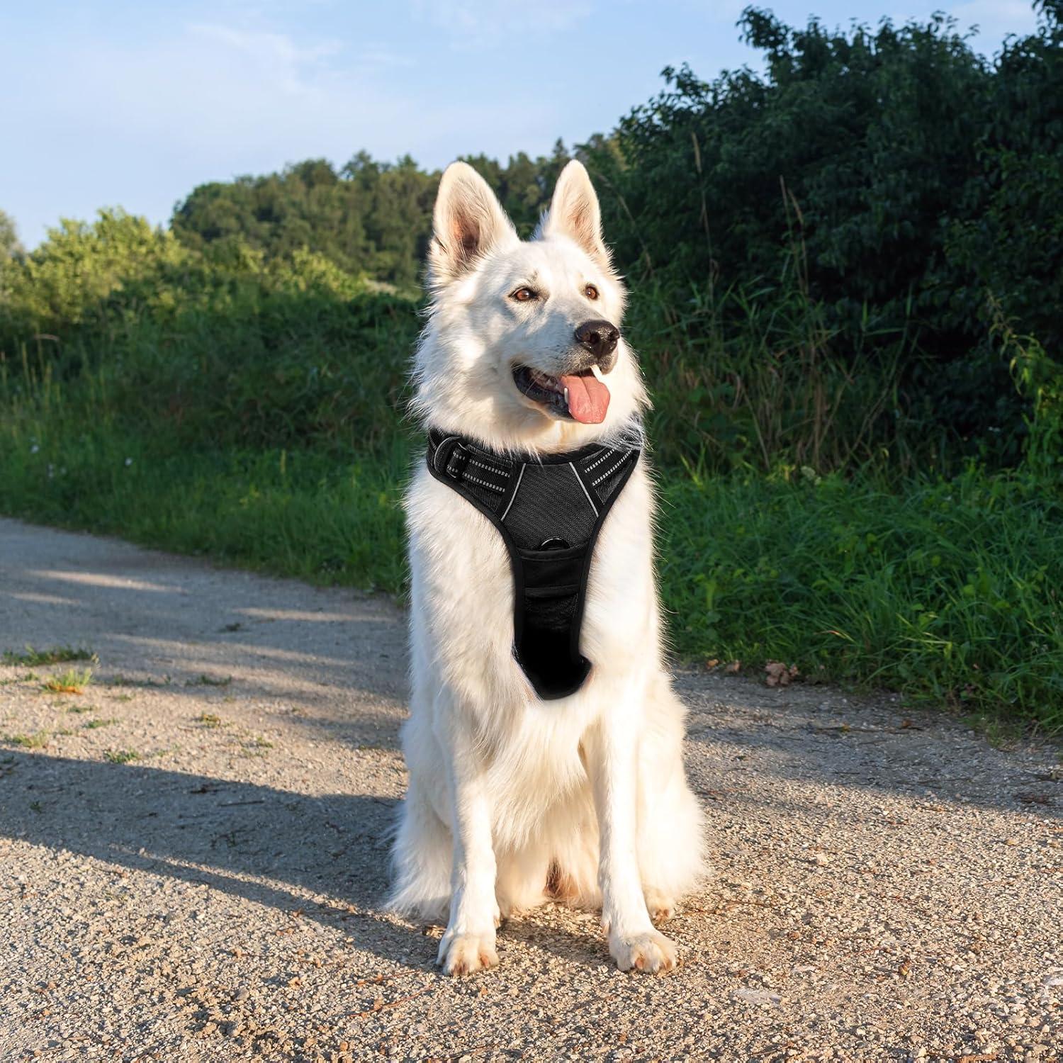 Arnés para Perros Eagloo XL Negro Ajustable Sin Tirones