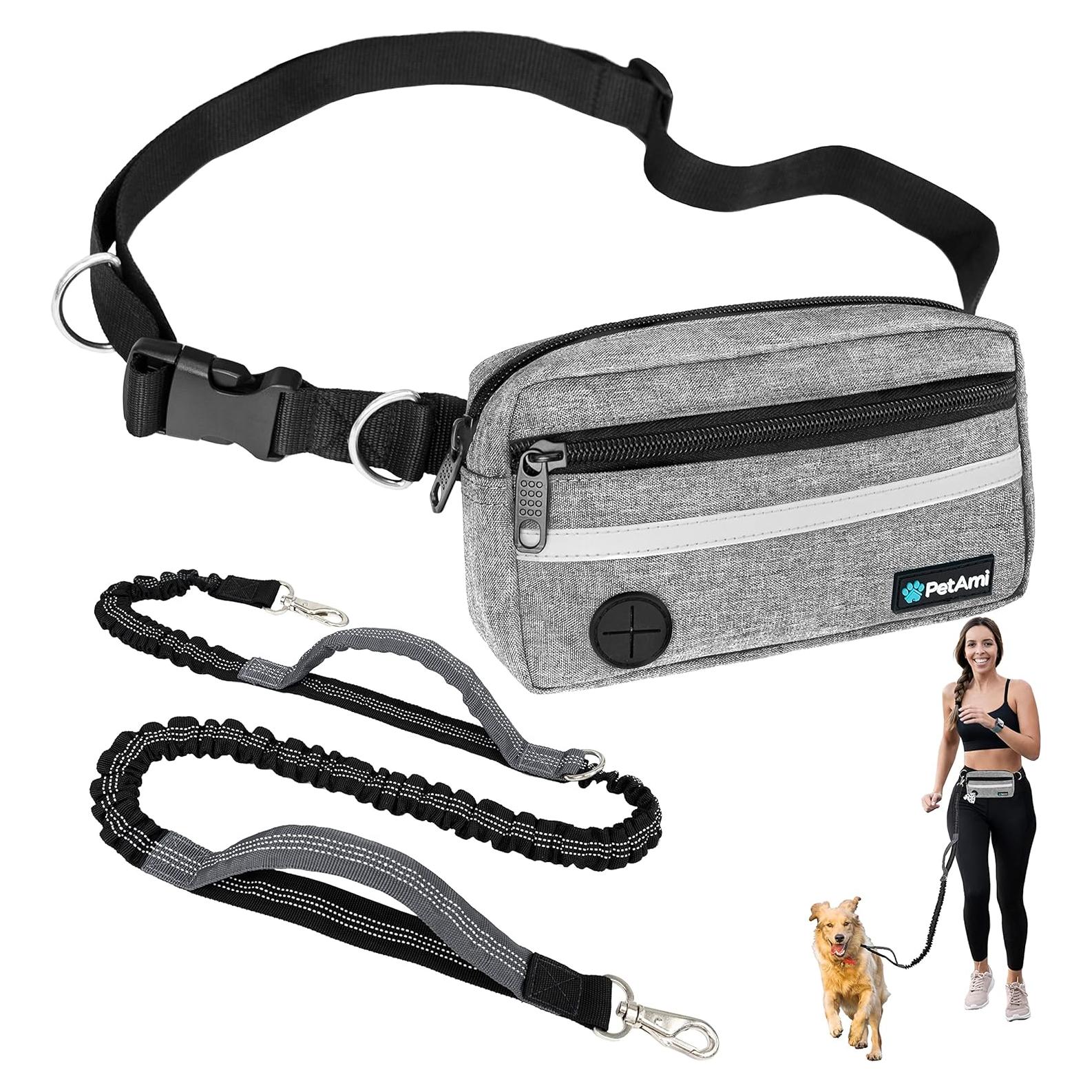 Correa para Perros PetAmi Manos Libres Gris 185 cm