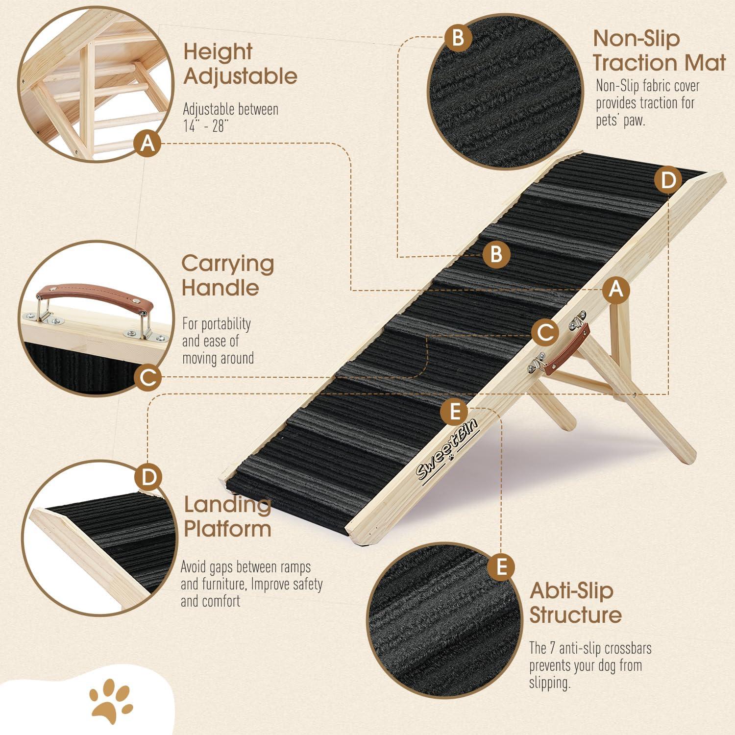 Rampa para Perros SweetBin 99 cm Ajustable Antideslizante