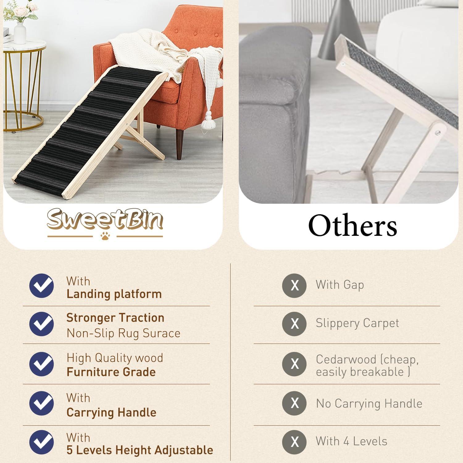 Rampa para Perros SweetBin 99 cm Ajustable Antideslizante