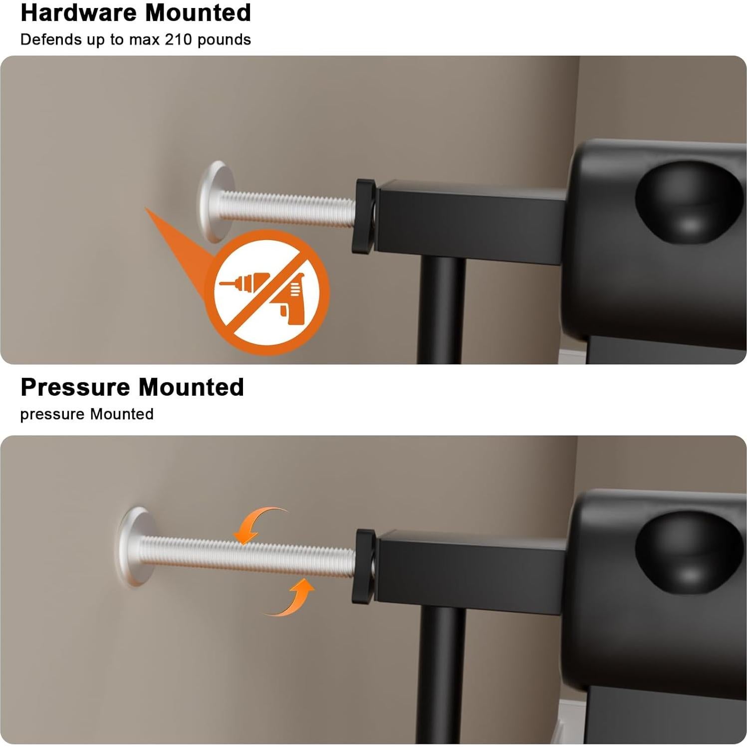 Puerta para Bebés HOOEN Extra Ancha 76-86 cm Metal