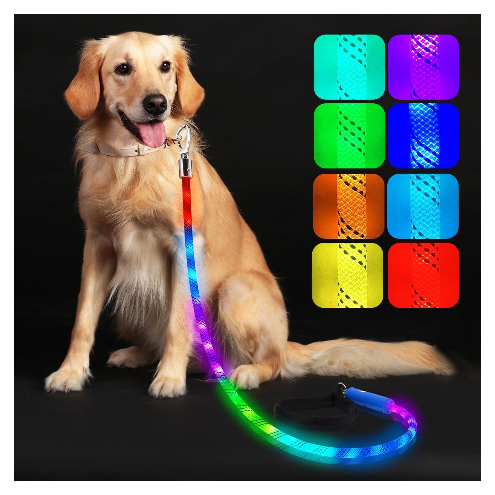 Correa LED para Perros XEUCH 5 Pies Recargable 13 Modos