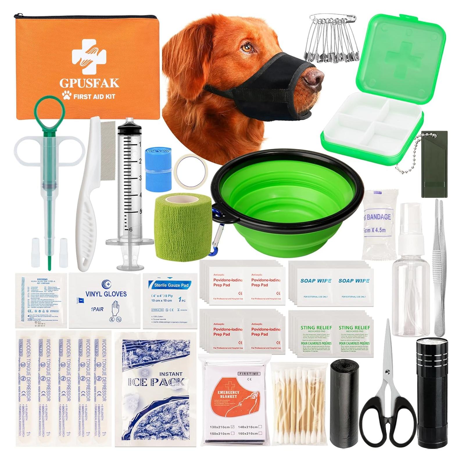 Kit de Primeros Auxilios para Perros GPUSFAK - 25.5x15.8cm