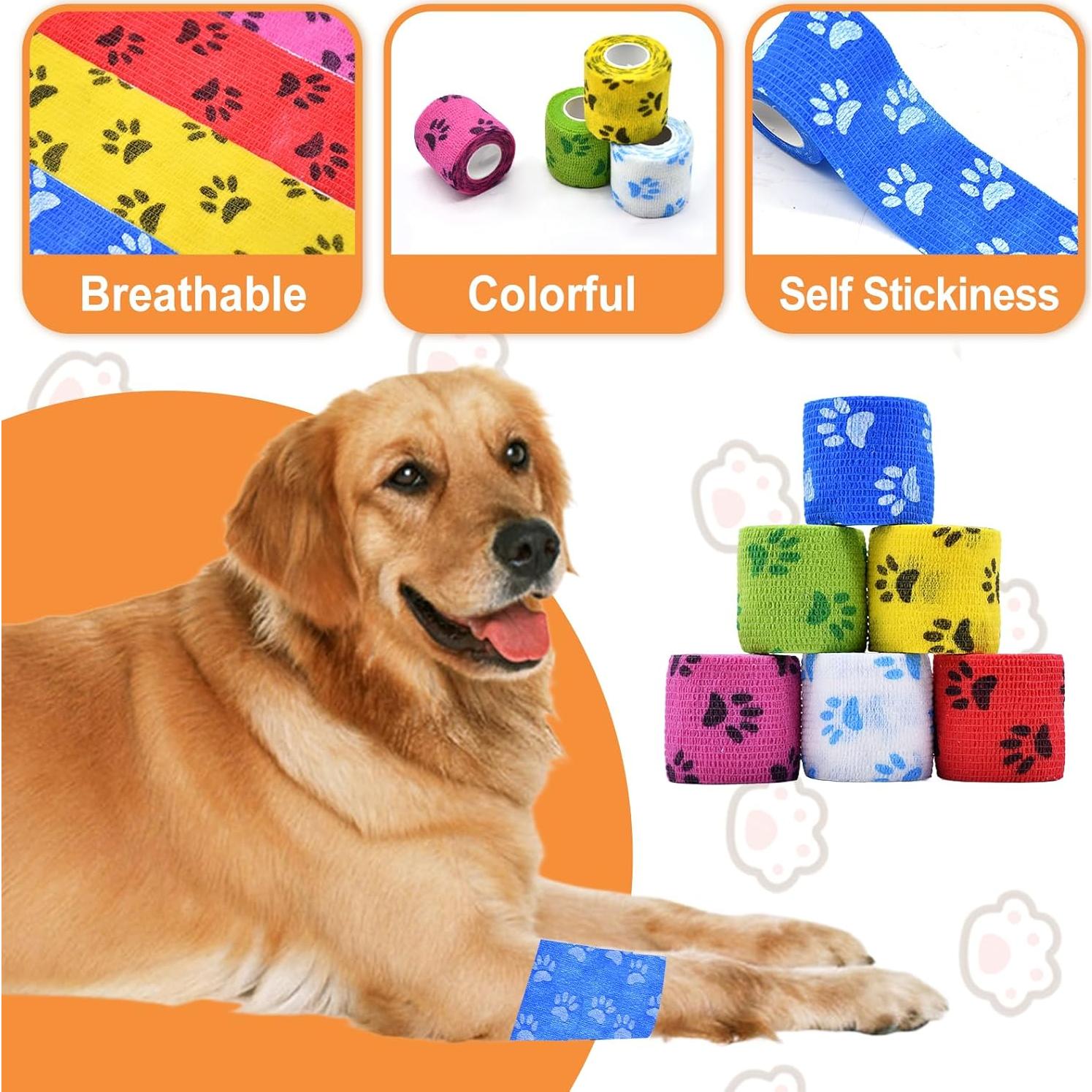 6 Rollos Vendaje Veterinario Kreyfer 5 m x 5 cm Autoadhesivo