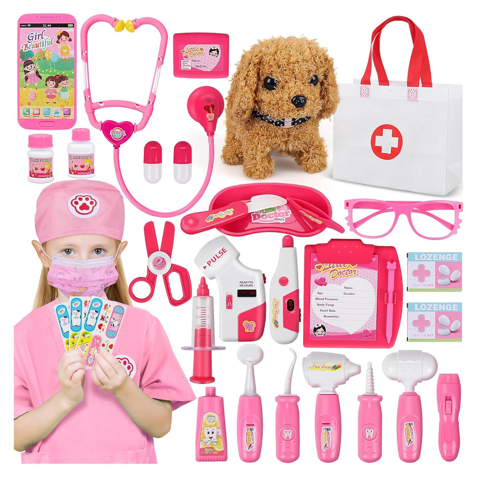 Kit de Doctor para Mascotas MR.TN 33 Piezas Rosa