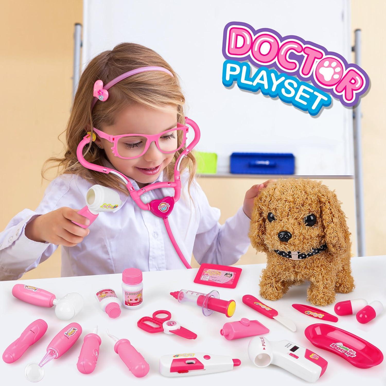 Kit de Doctor para Mascotas MR.TN 33 Piezas Rosa