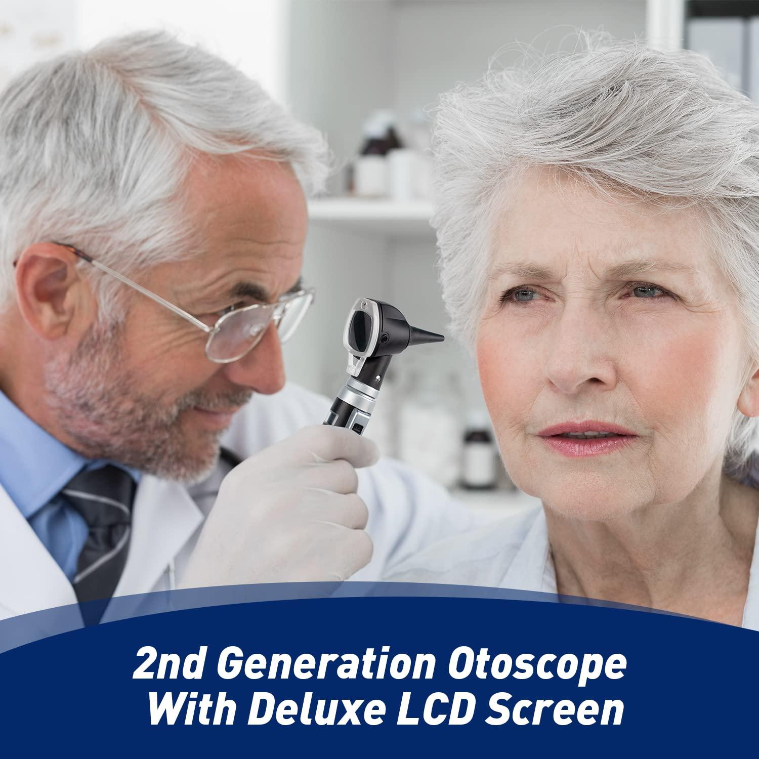 Otoscopio HONSUN LCD 2ª Generación con Luz LED - Negro