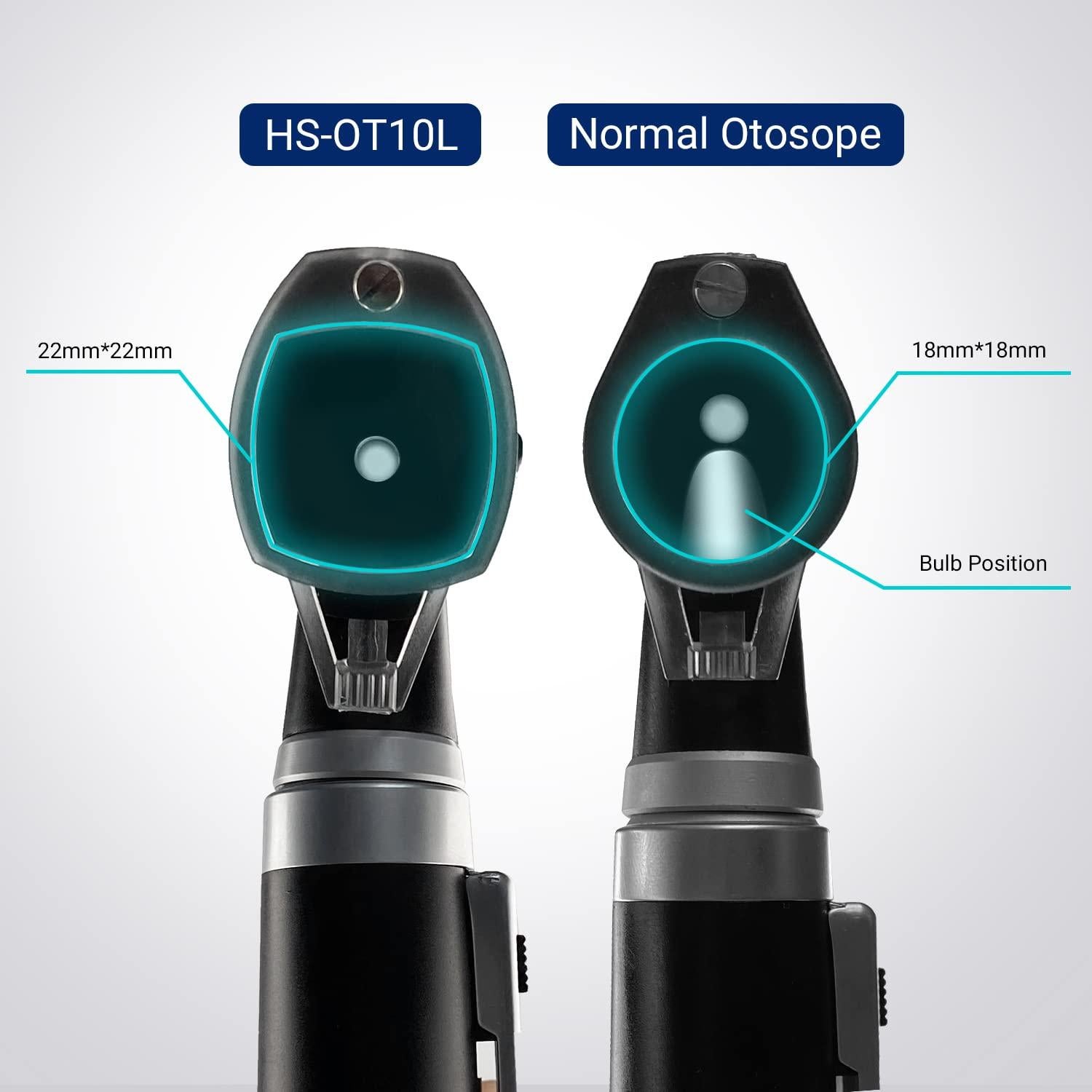 Otoscopio HONSUN LCD 2ª Generación con Luz LED - Negro