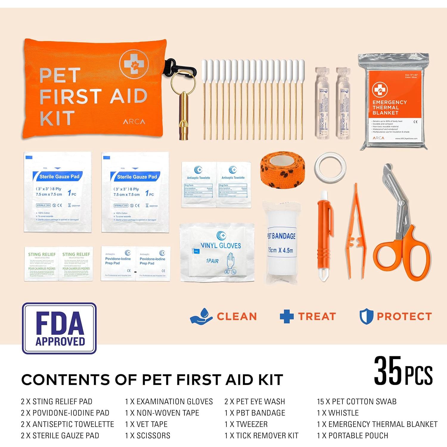 Kit de Primeros Auxilios ARCA PET para Perros 35 Piezas