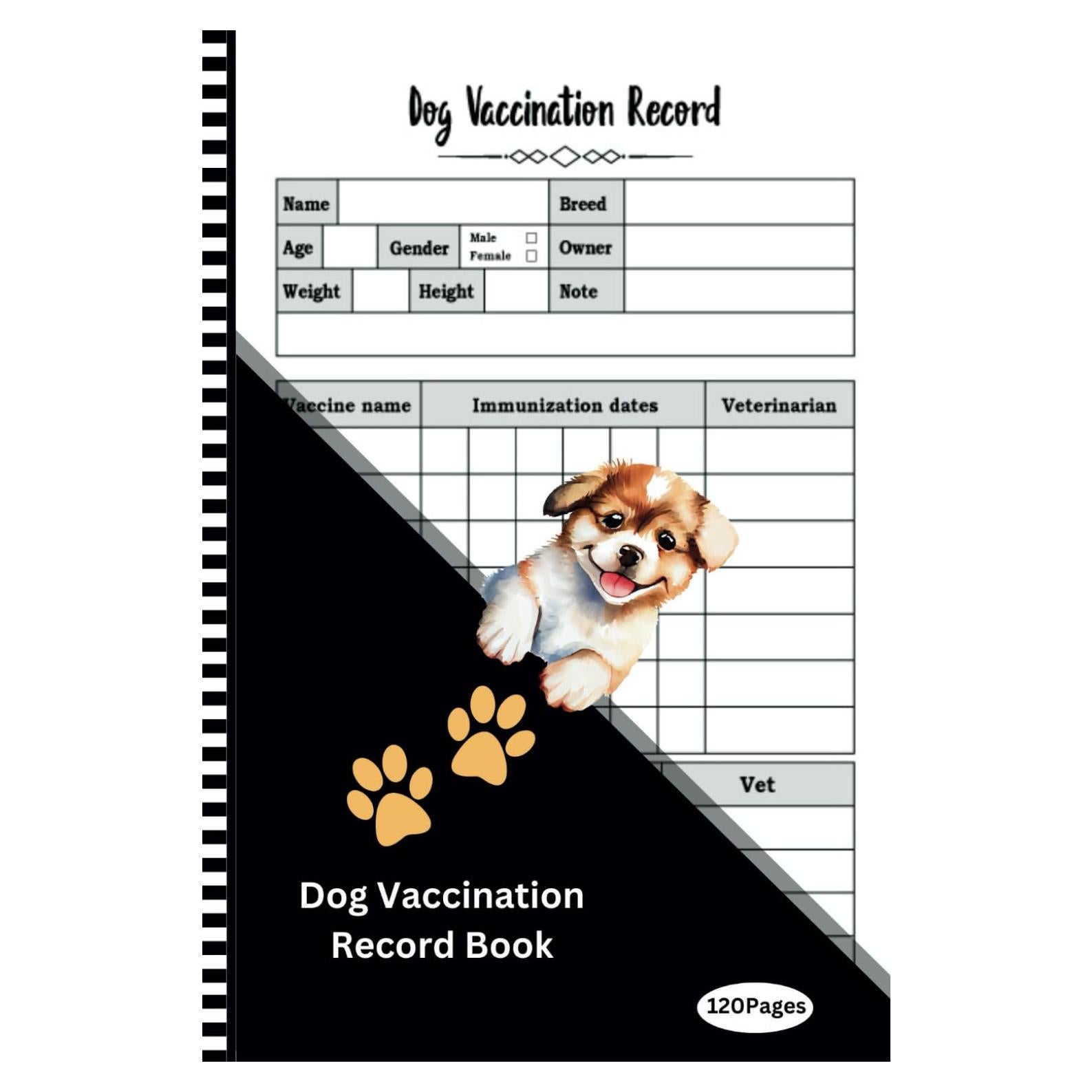 Libro de Registro de Vacunación de Perros - 120 Páginas