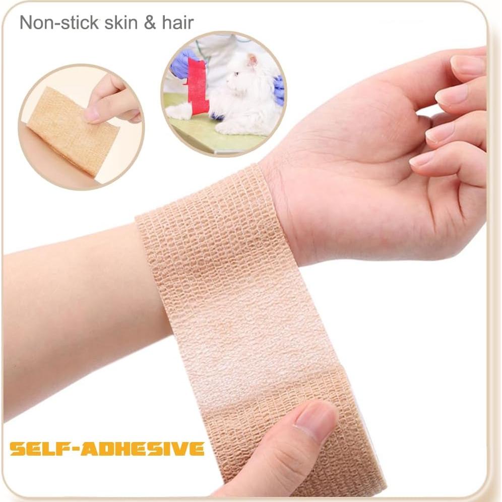 Venda Autoadhesiva QUMY 6 Rollos 5,08 cm x 4,57 m para Mascotas