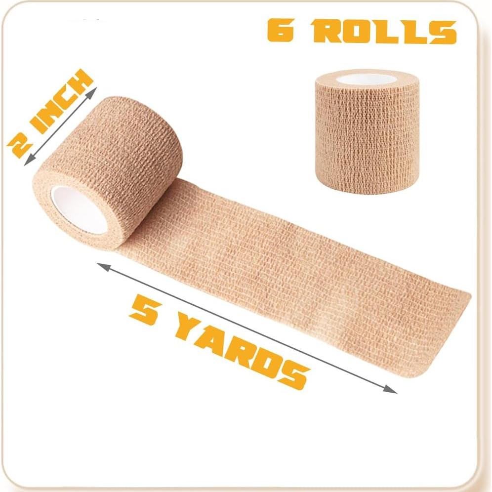 Venda Autoadhesiva QUMY 6 Rollos 5,08 cm x 4,57 m para Mascotas