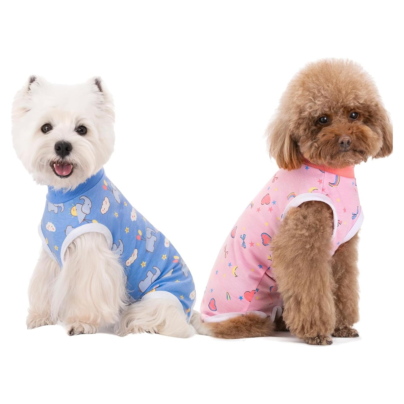 2 Trajes de Recuperación para Perros y Gatos Miaododo L Azul