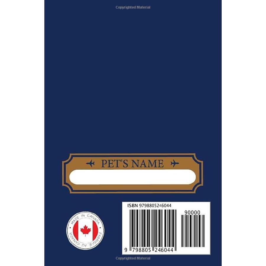 Pet Passport CANADA & Medical Record, for Pet Health and Travel Size 4"x 6": Normal CANADA passport size this Pet Health & Vaccine Track Journal ... Record Book For Pet Lovers Dogs Puppies