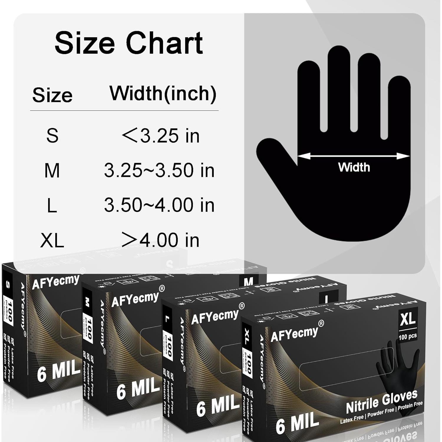 Guantes de Nitrilo Negros 100 Pcs Sin Polvo Antideslizantes