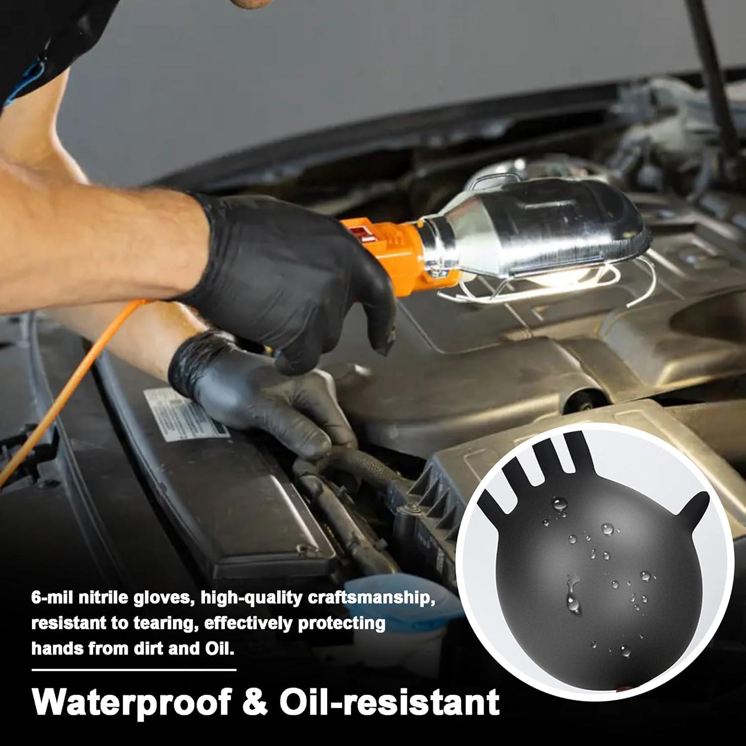 Guantes de Nitrilo Negros 100 Pcs Sin Polvo Antideslizantes