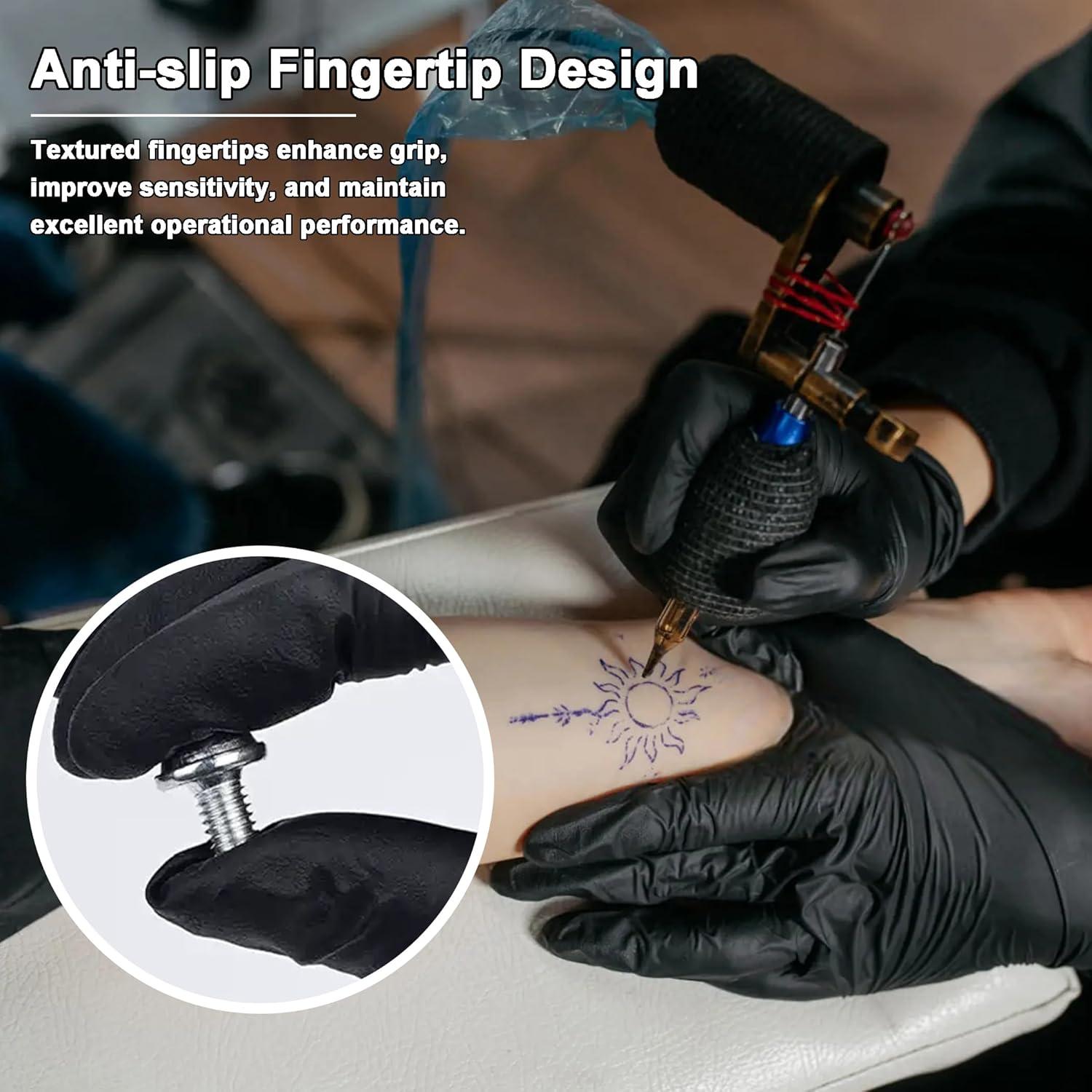 Guantes de Nitrilo Negros 100 Pcs Sin Polvo Antideslizantes