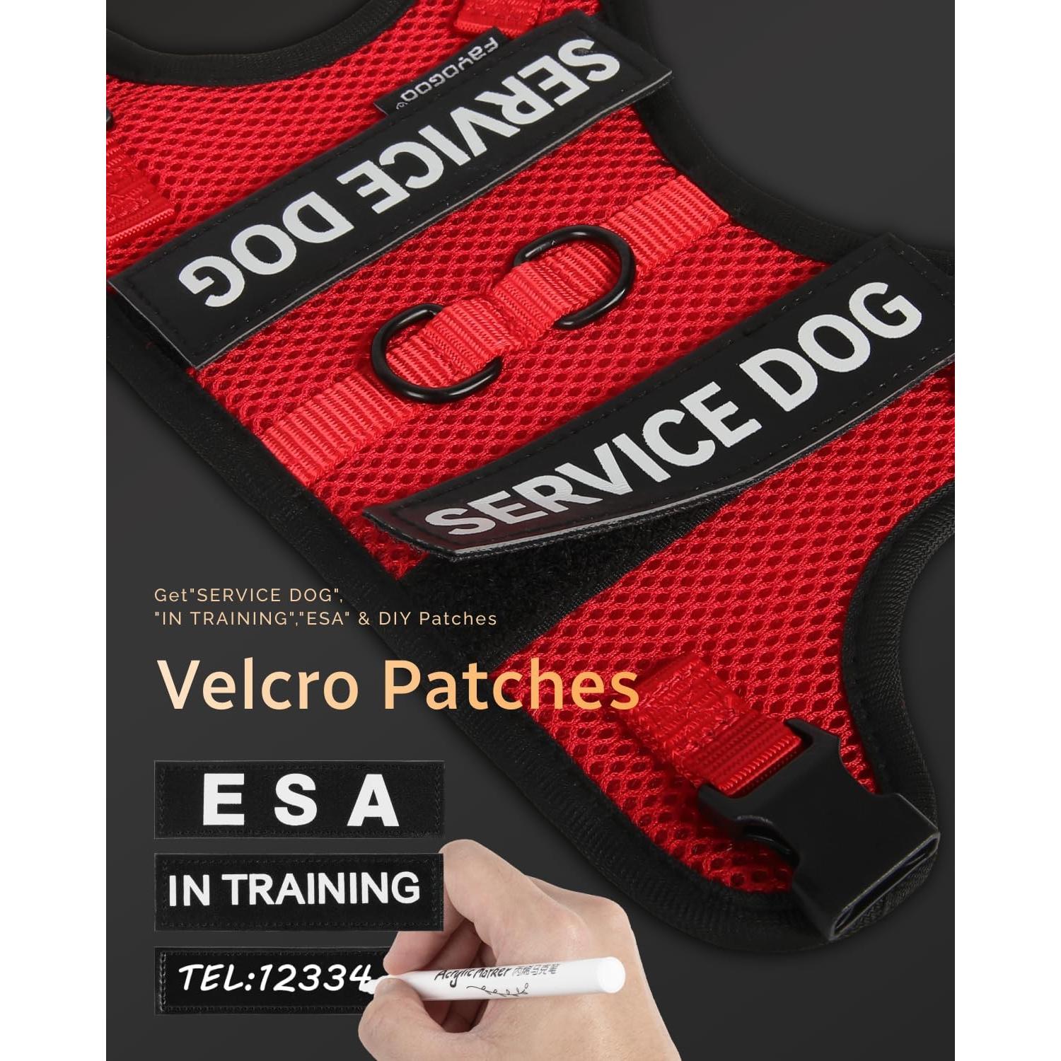 Chaleco para Perros de Servicio FAYOGOO Rojo Talla S