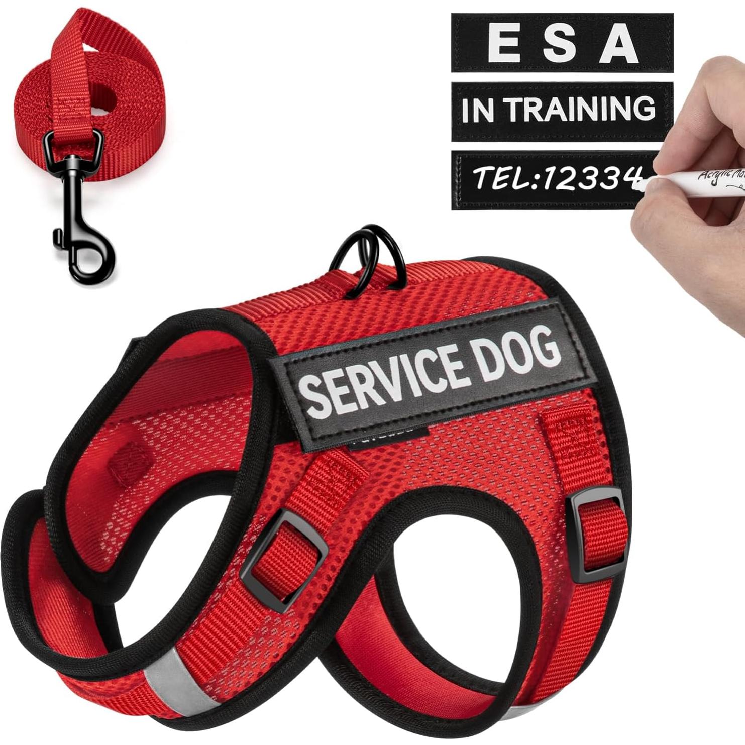 Chaleco para Perros de Servicio FAYOGOO Rojo Talla S