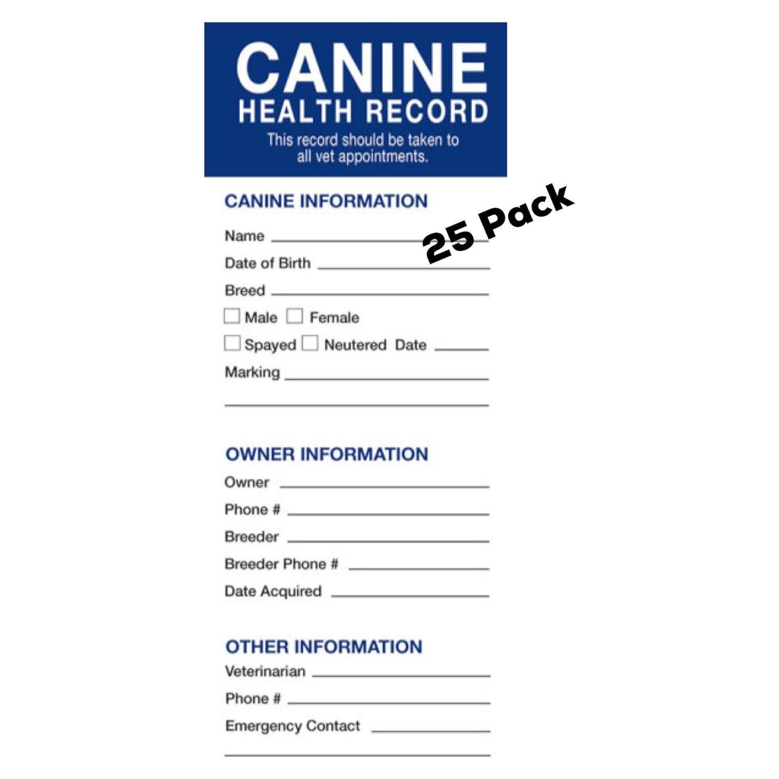 Registros de Salud para Perros Revival Animal Health 25 pk