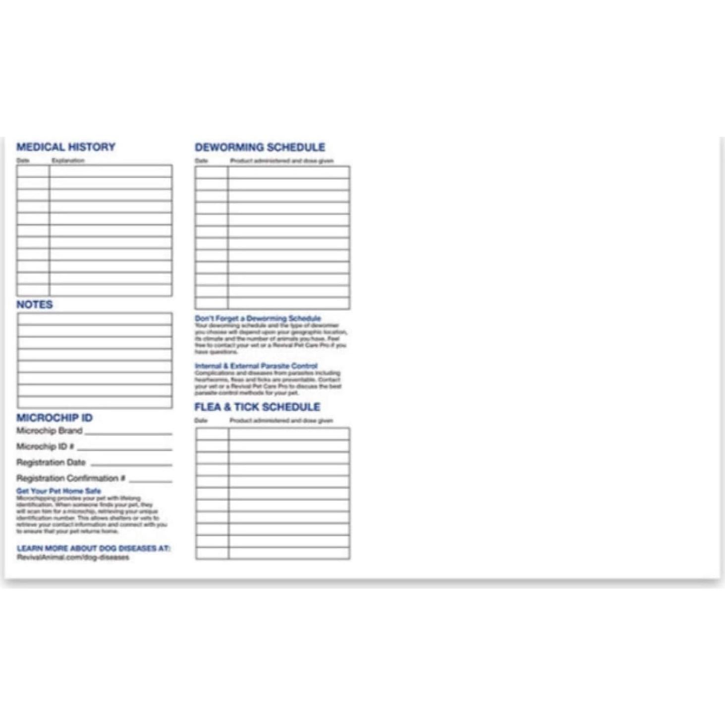 Registros de Salud para Perros Revival Animal Health 25 pk