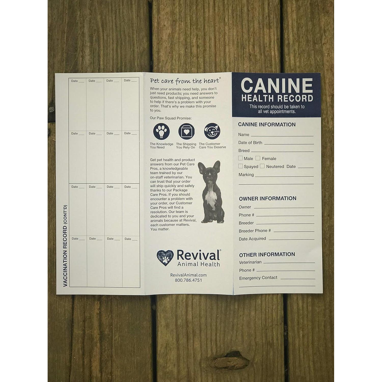 Registros de Salud para Perros Revival Animal Health 25 pk