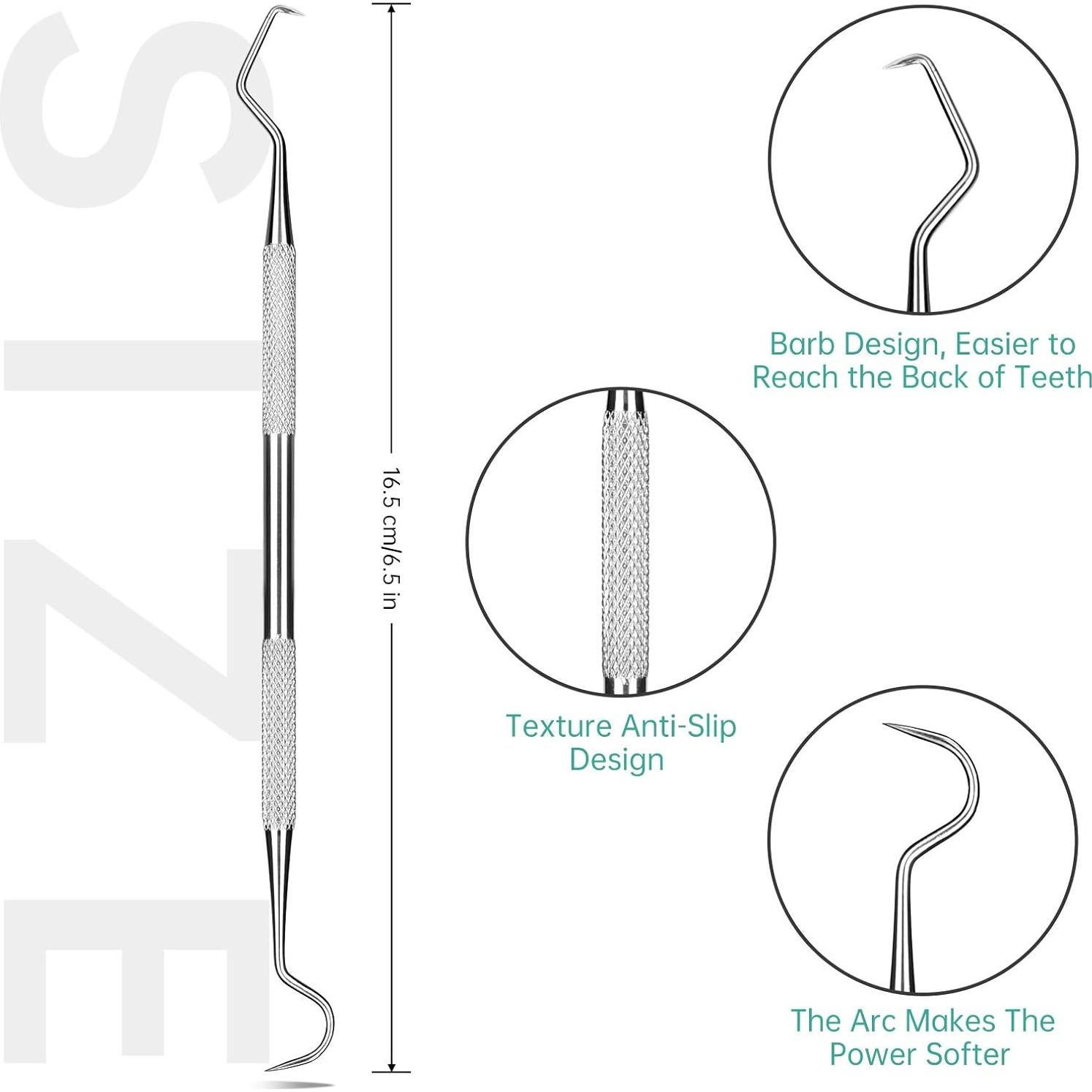 Kit de Herramientas Dentales Profesionales Polkastore - Raspador de Sarro Acero Inoxidable