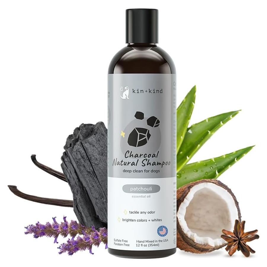 Champú Natural para Perros kin+kind 355 ml Carbón-Pachulí