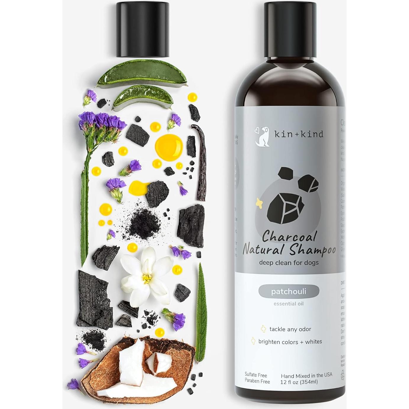Champú Natural para Perros kin+kind 355 ml Carbón-Pachulí