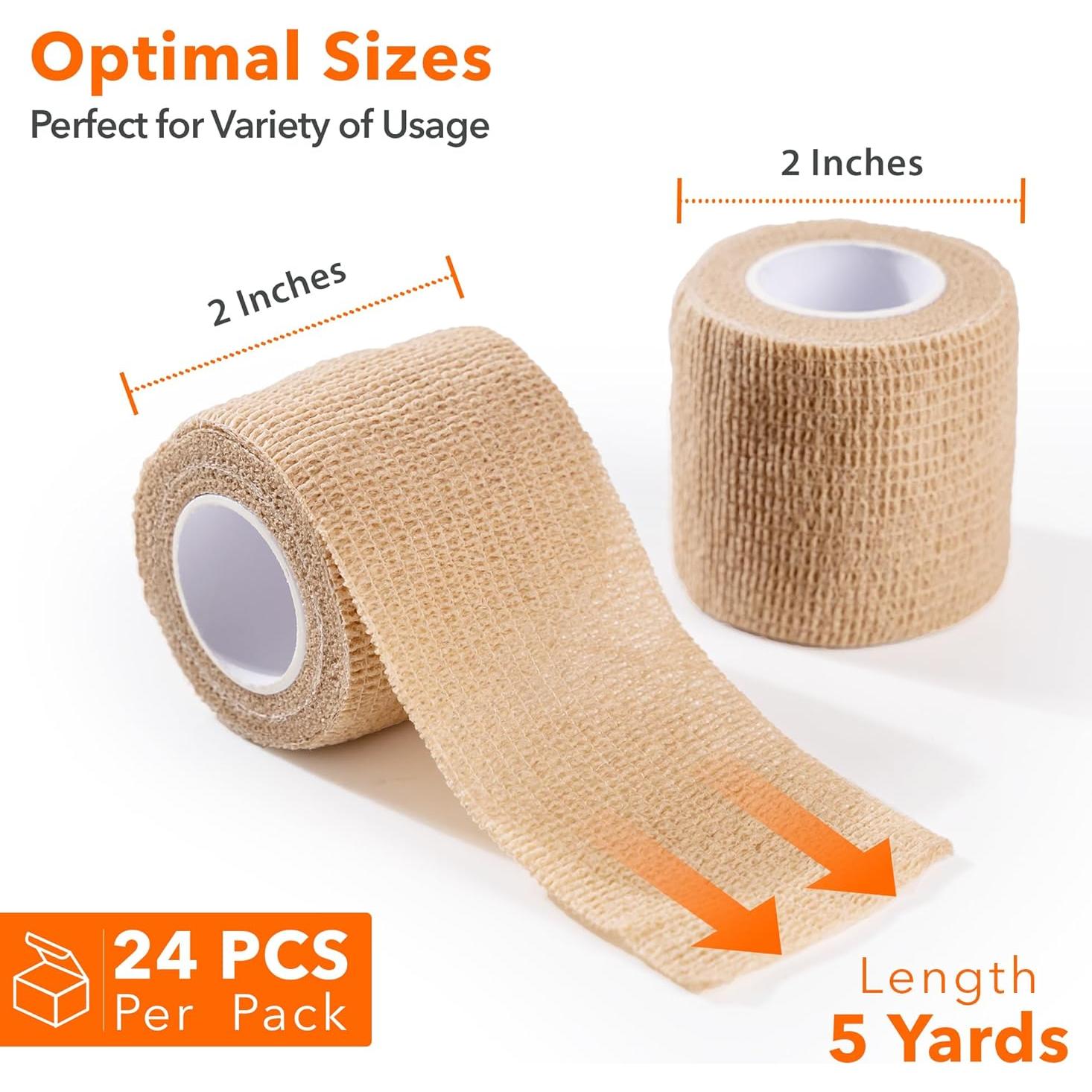 Venda Cohesiva Autoadhesiva Wecarez 2" x 5yds - 24 Rollos Piel