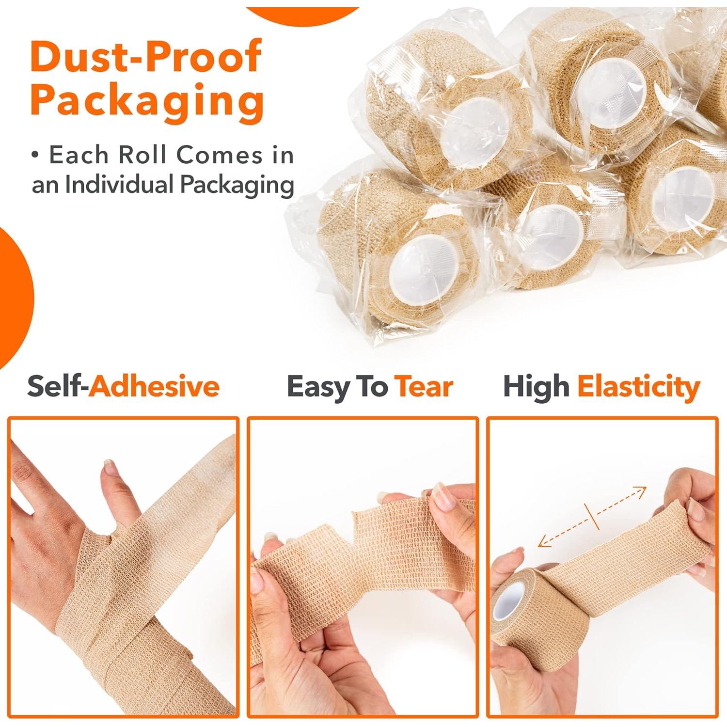 Venda Cohesiva Autoadhesiva Wecarez 2" x 5yds - 24 Rollos Piel