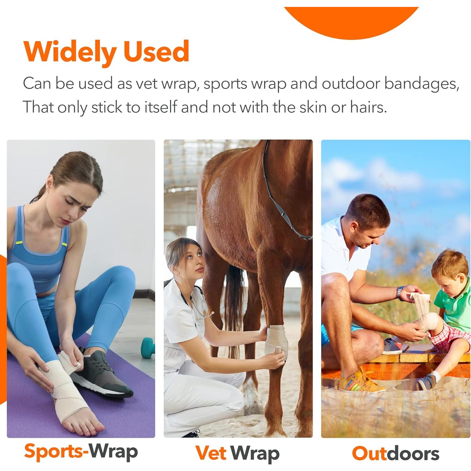 Venda Cohesiva Autoadhesiva Wecarez 2" x 5yds - 24 Rollos Piel