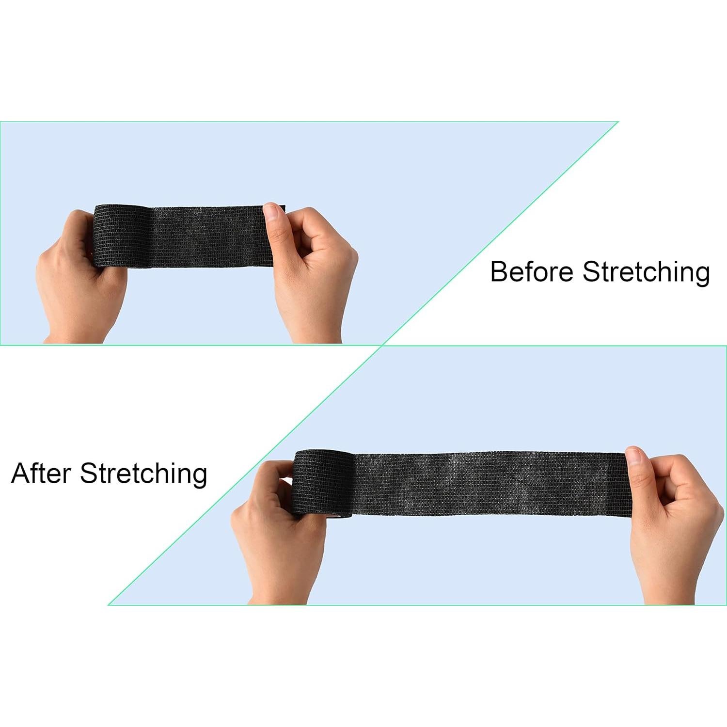 Paquete de 15 Rollos de Venda Cohesiva 5,08 cm x 4,57 m Negro