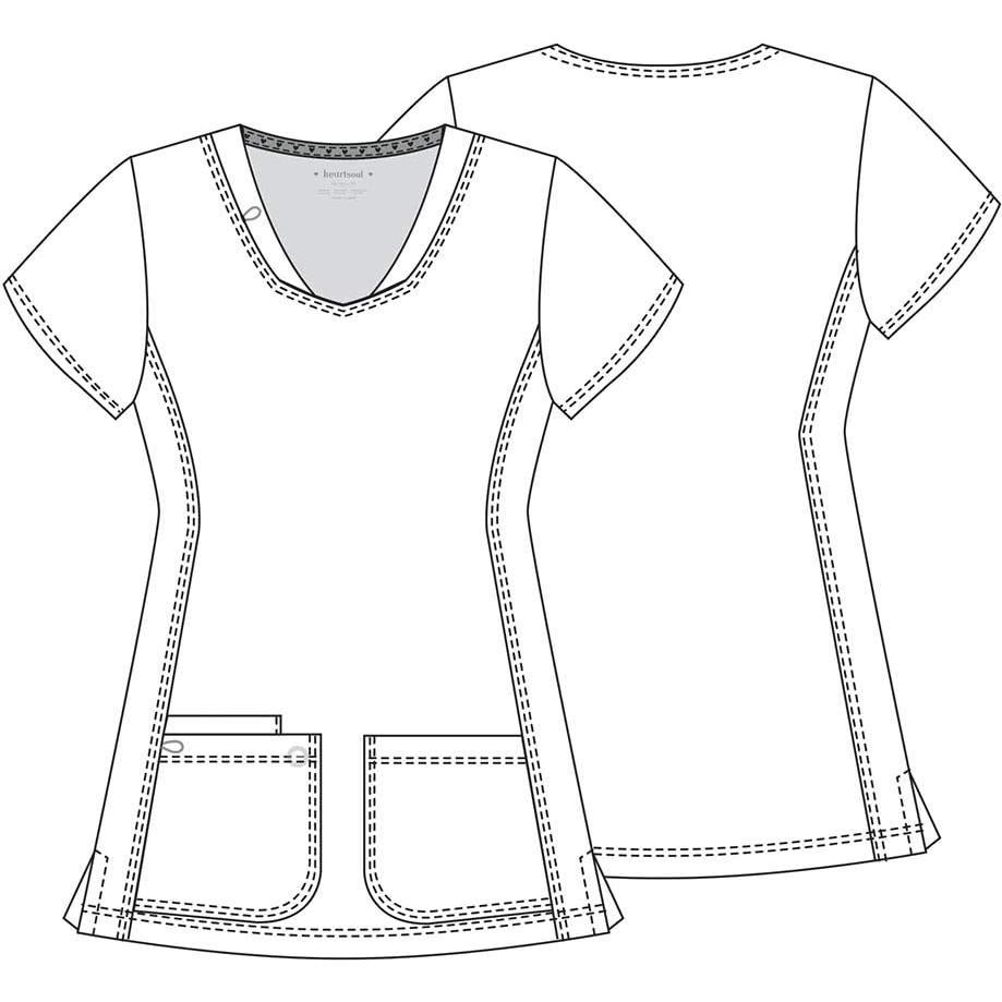 Top Médico para Mujeres HeartSoul Cuello en V X-Large Pewter