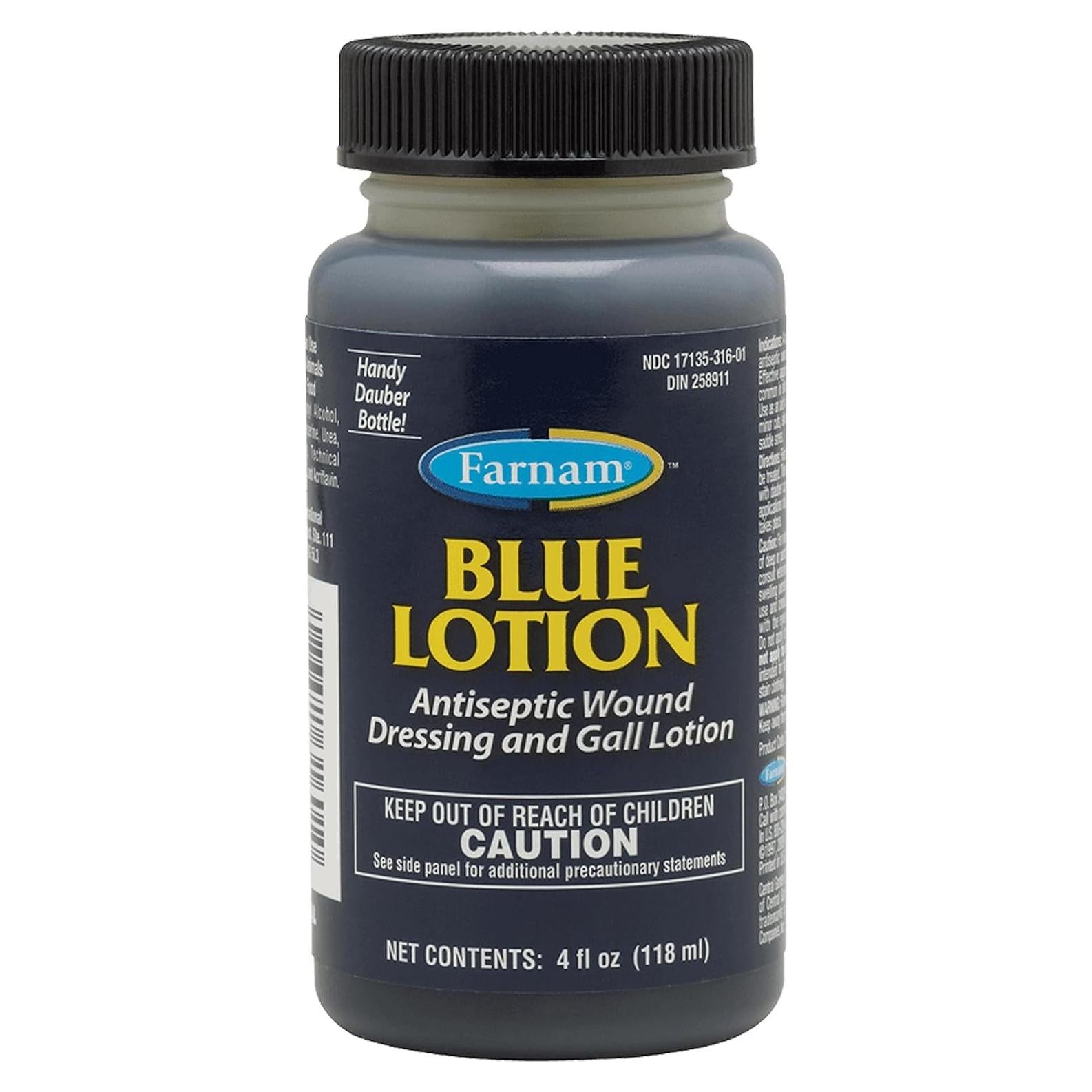 Loci&oacute;n Antis&eacute;ptica Azul Farnam 118 ml para Caballos y Perros