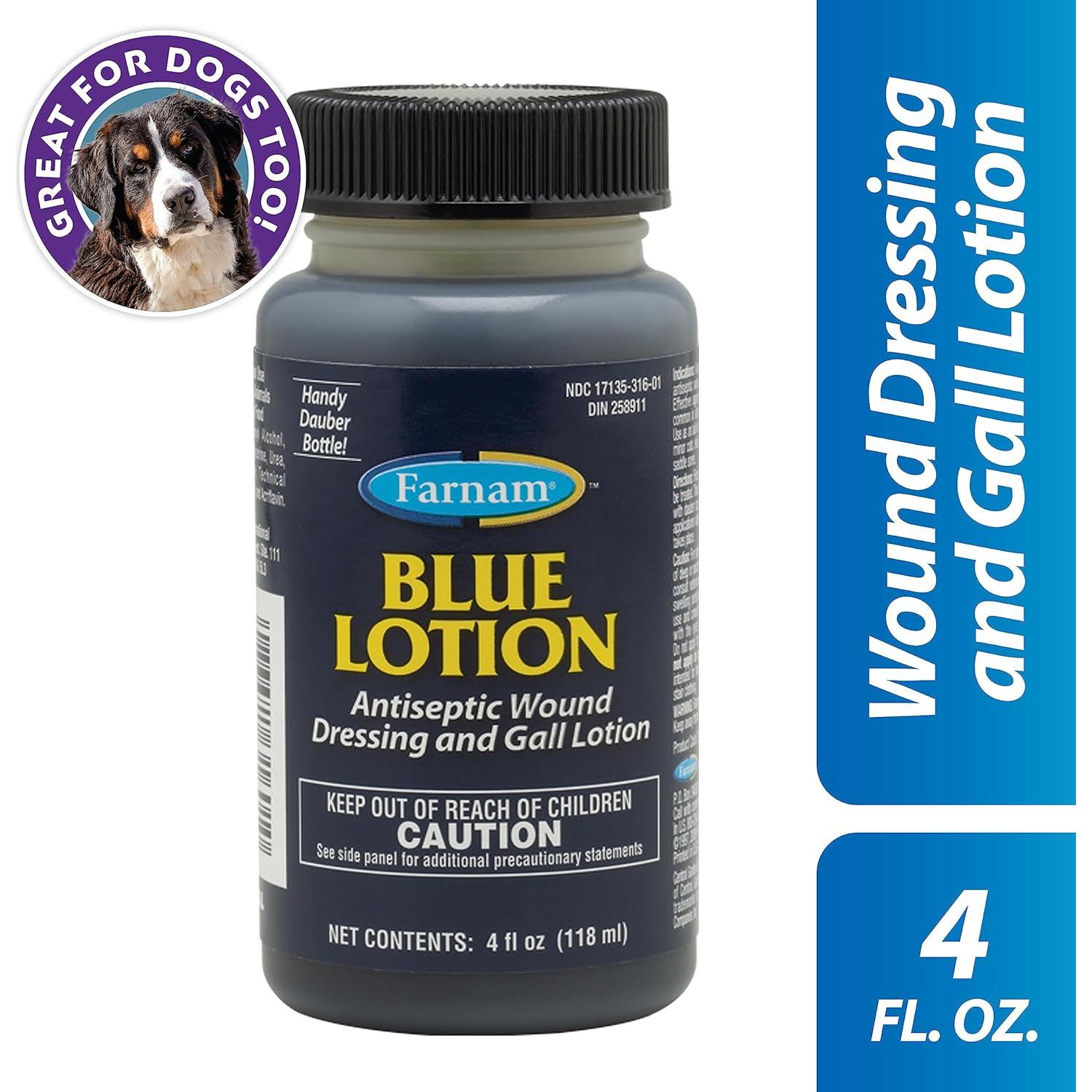Loci&oacute;n Antis&eacute;ptica Azul Farnam 118 ml para Caballos y Perros