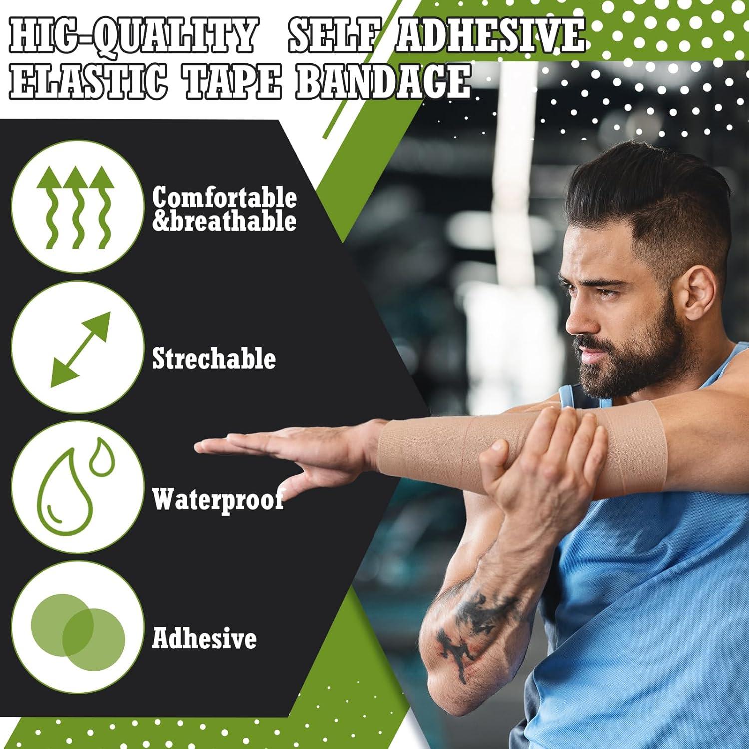 Tondiamo 8 Rollos Cinta Adhesiva Elástica Vendaje Médico 15 cm x 4,57 m