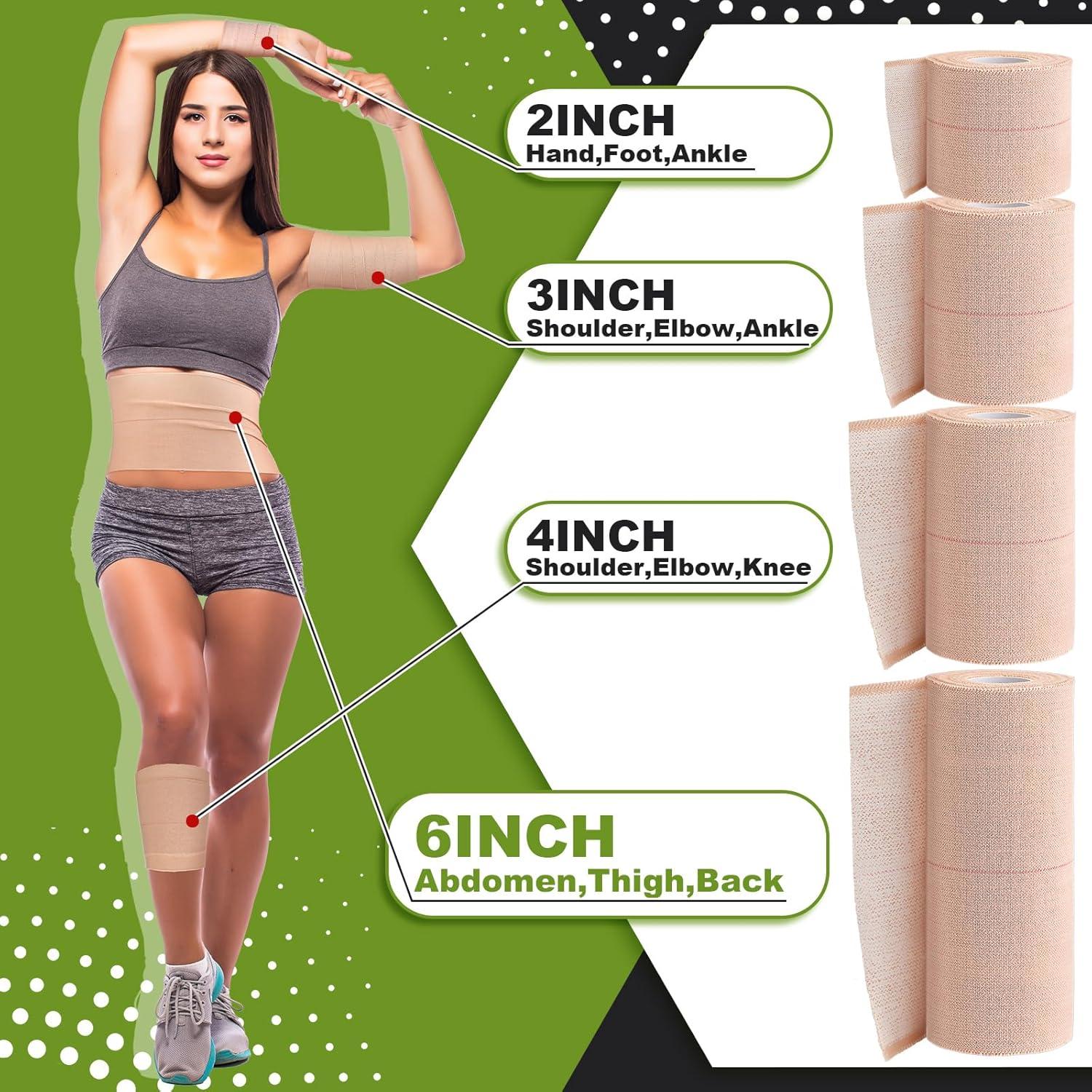 Tondiamo 8 Rollos Cinta Adhesiva Elástica Vendaje Médico 15 cm x 4,57 m