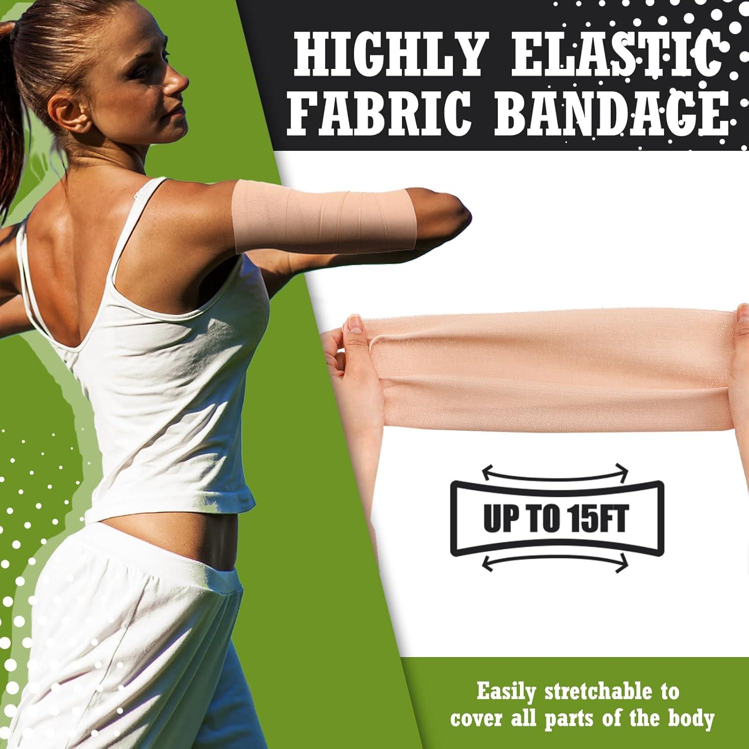 Tondiamo 8 Rollos Cinta Adhesiva Elástica Vendaje Médico 15 cm x 4,57 m