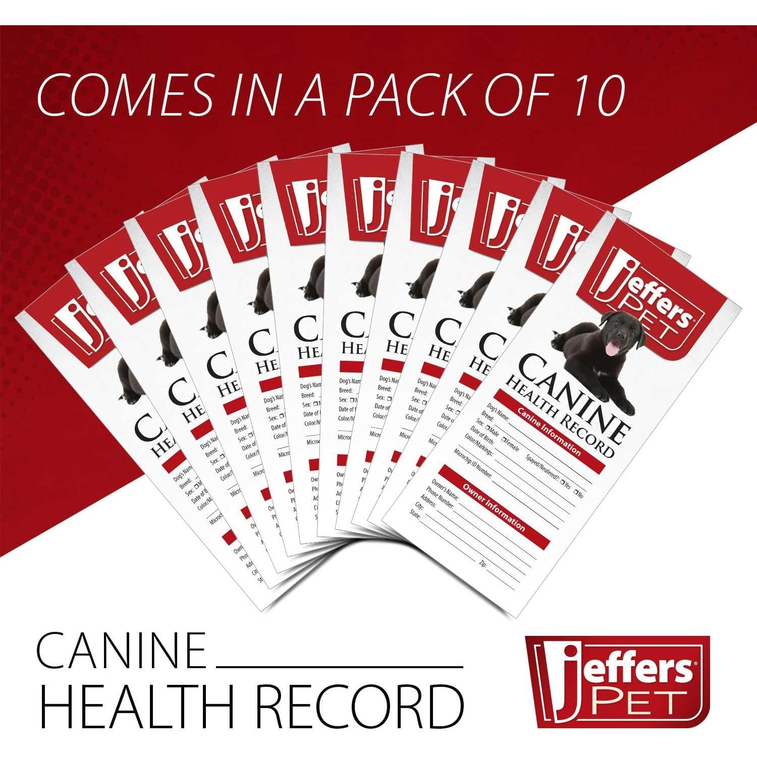 Registros de Salud Canina Jeffers - Paquete de 10, Organizador Médico