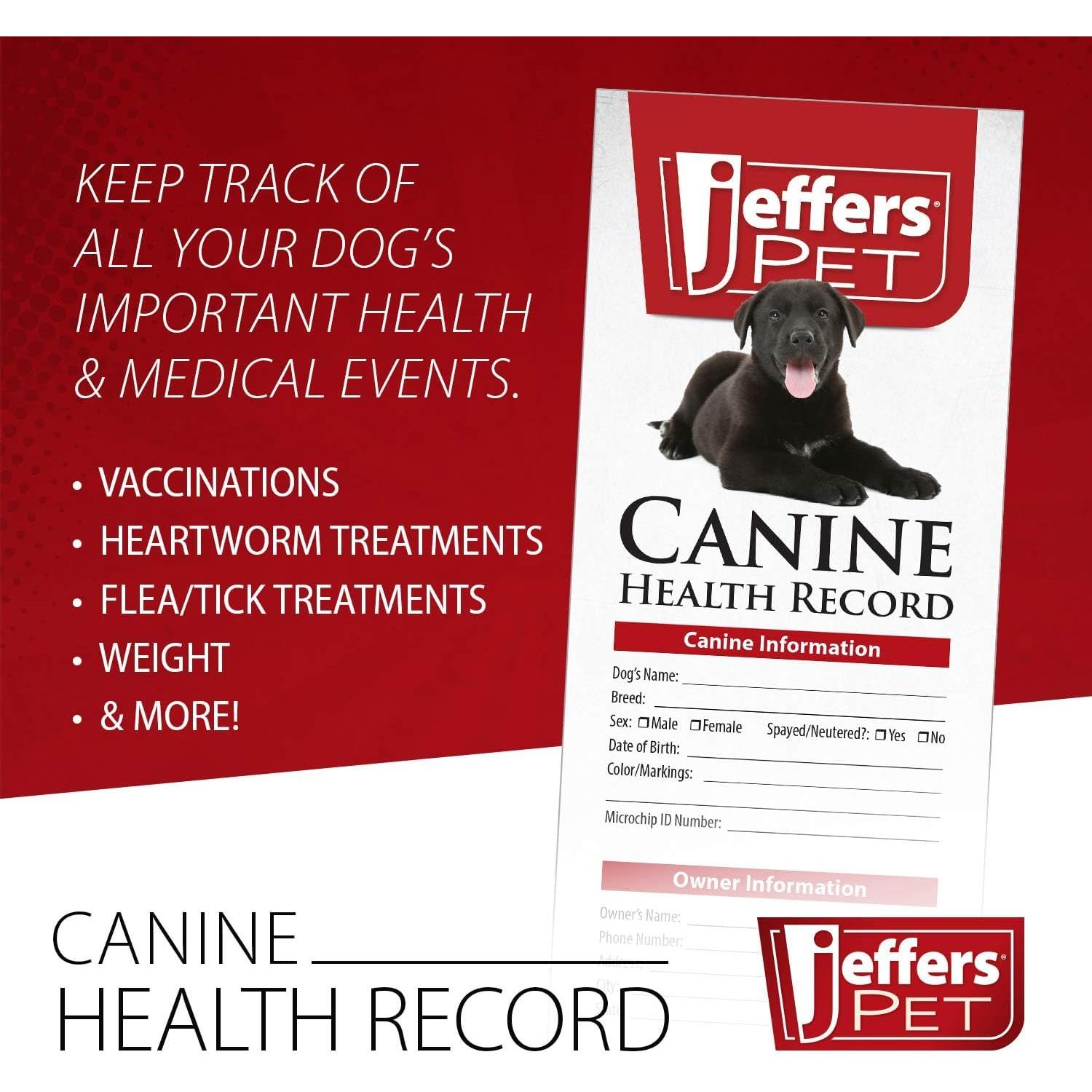 Registros de Salud Canina Jeffers - Paquete de 10, Organizador Médico