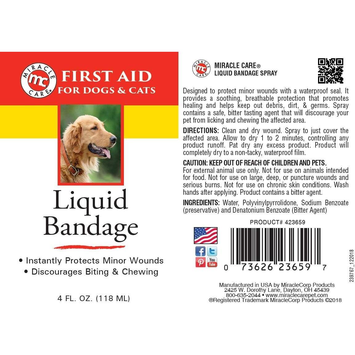 Spray de Vendaje Líquido Miracle Care 113g - Protección Suave