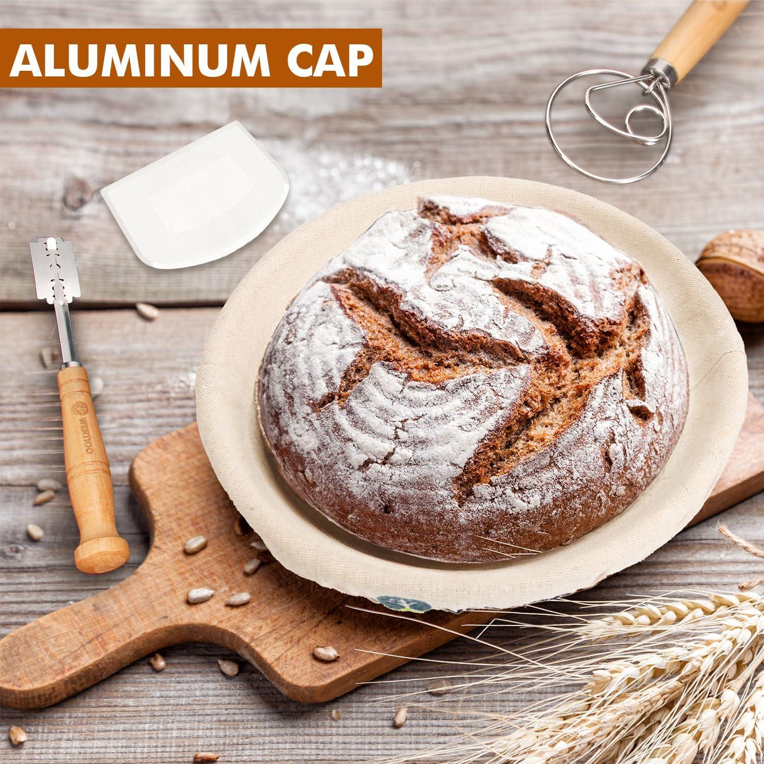 Kit de Masa Madre WERTIOO con 2 Cestas y Tarro de 0,71 L